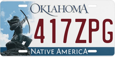 OK license plate 417ZPG