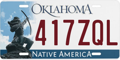 OK license plate 417ZQL