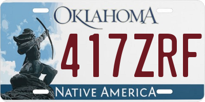 OK license plate 417ZRF