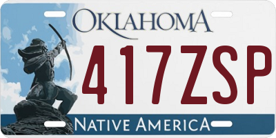OK license plate 417ZSP