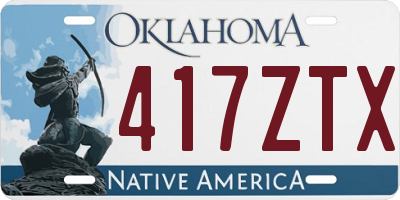 OK license plate 417ZTX