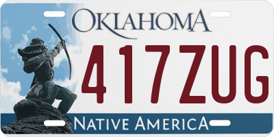 OK license plate 417ZUG