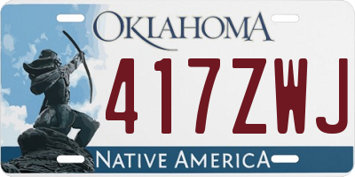 OK license plate 417ZWJ