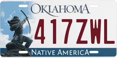 OK license plate 417ZWL