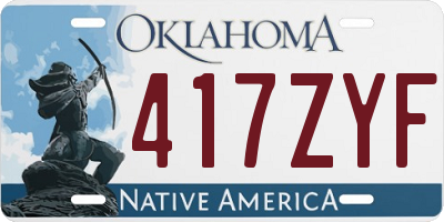 OK license plate 417ZYF