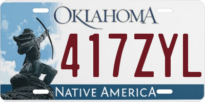 OK license plate 417ZYL