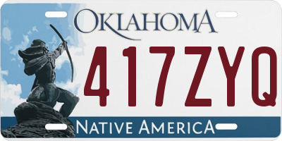 OK license plate 417ZYQ