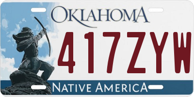 OK license plate 417ZYW