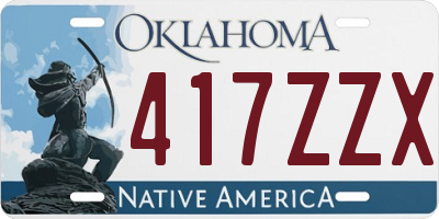 OK license plate 417ZZX