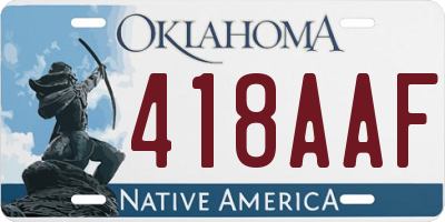 OK license plate 418AAF