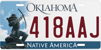 OK license plate 418AAJ