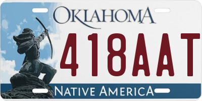 OK license plate 418AAT