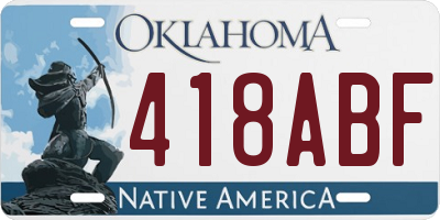 OK license plate 418ABF