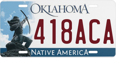 OK license plate 418ACA