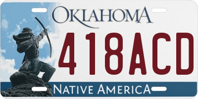 OK license plate 418ACD