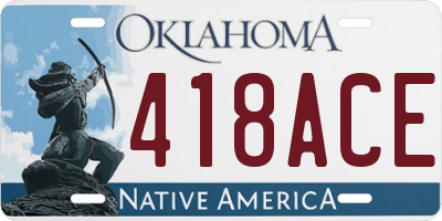 OK license plate 418ACE