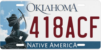 OK license plate 418ACF