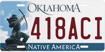 OK license plate 418ACI
