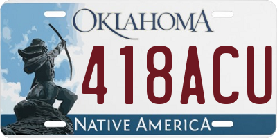 OK license plate 418ACU
