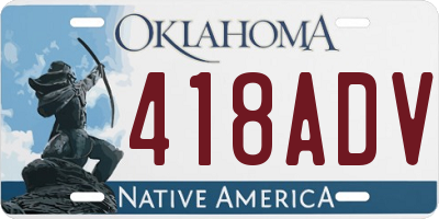 OK license plate 418ADV