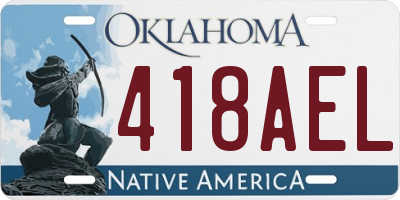 OK license plate 418AEL
