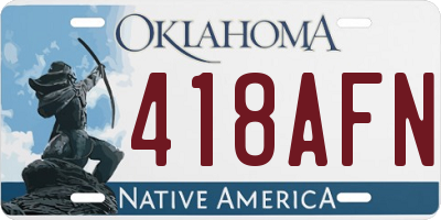 OK license plate 418AFN