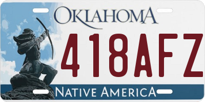 OK license plate 418AFZ