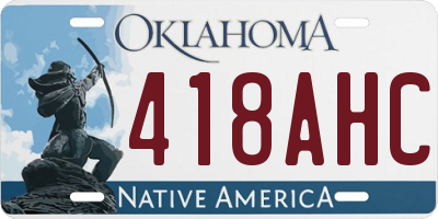 OK license plate 418AHC