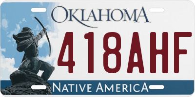 OK license plate 418AHF