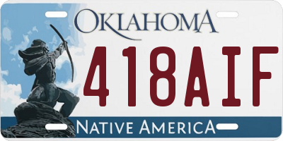 OK license plate 418AIF