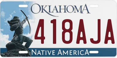OK license plate 418AJA