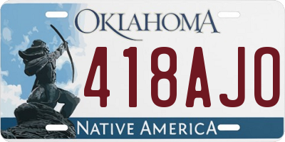 OK license plate 418AJO