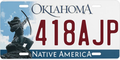 OK license plate 418AJP