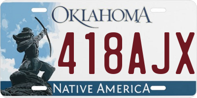 OK license plate 418AJX