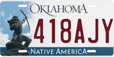 OK license plate 418AJY