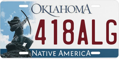 OK license plate 418ALG