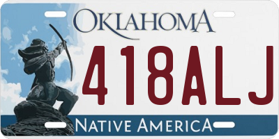 OK license plate 418ALJ