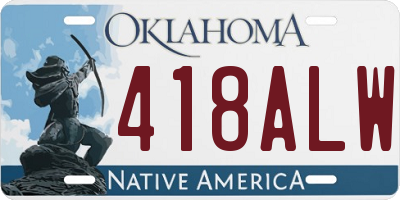 OK license plate 418ALW