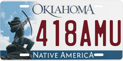 OK license plate 418AMU