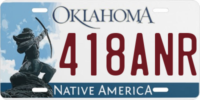 OK license plate 418ANR