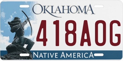 OK license plate 418AOG