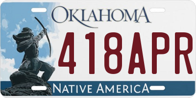 OK license plate 418APR