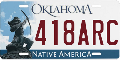 OK license plate 418ARC
