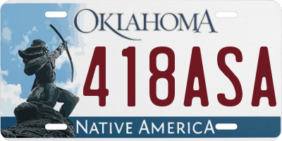 OK license plate 418ASA