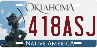 OK license plate 418ASJ