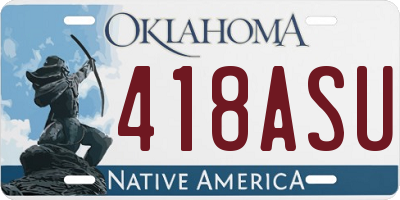 OK license plate 418ASU