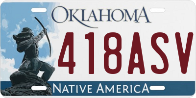 OK license plate 418ASV