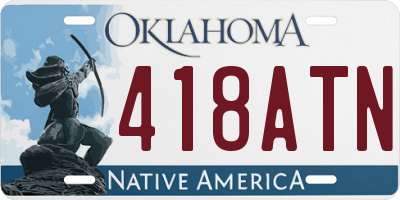 OK license plate 418ATN