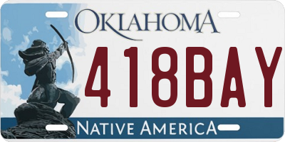 OK license plate 418BAY