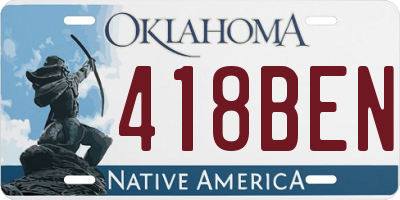 OK license plate 418BEN